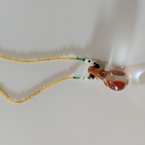 Blown Glass Octopus Handmade Vintage Necklace - Picture 3 of 3